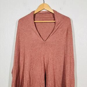 Kerisma Knit Shawl Cape Pink Asymmetrical Hi Low Dusty Rose - S